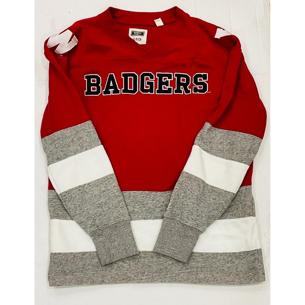 Tailgate Wisconsin Badgers women's shirt crewneck‎ pullover fleece embroidered S